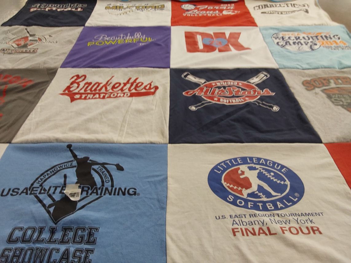 T-shirt quilt from stratford high school by Melinda from CT