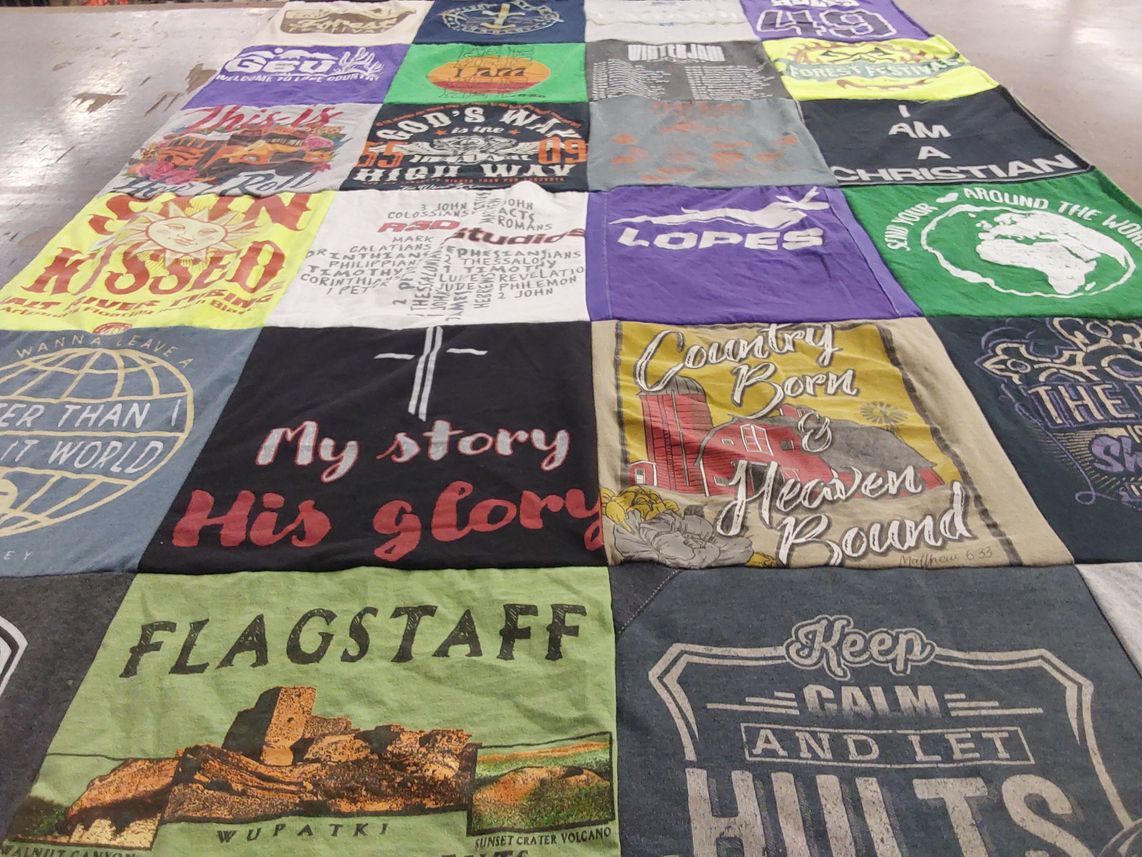 T-shirt quilt from grand canyon university by Megan from WA