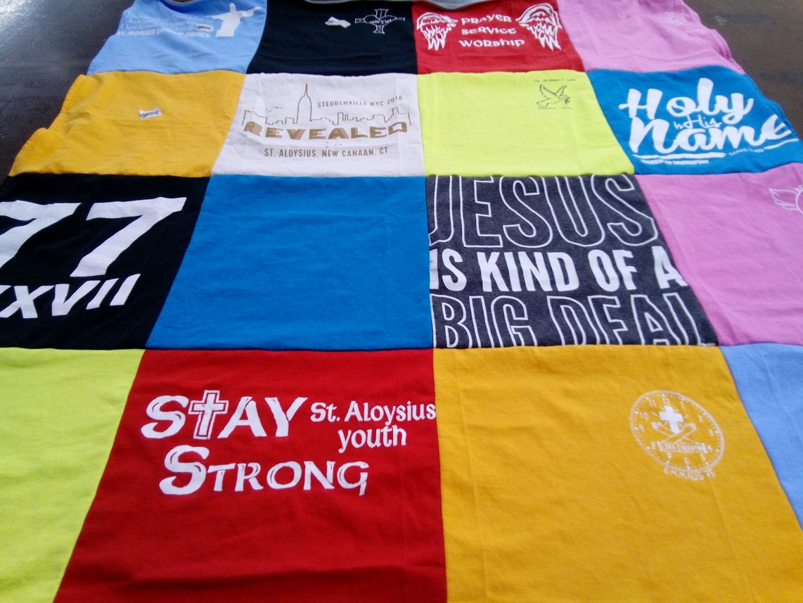 T-shirt quilt from st aloysius school by Andrea from FL