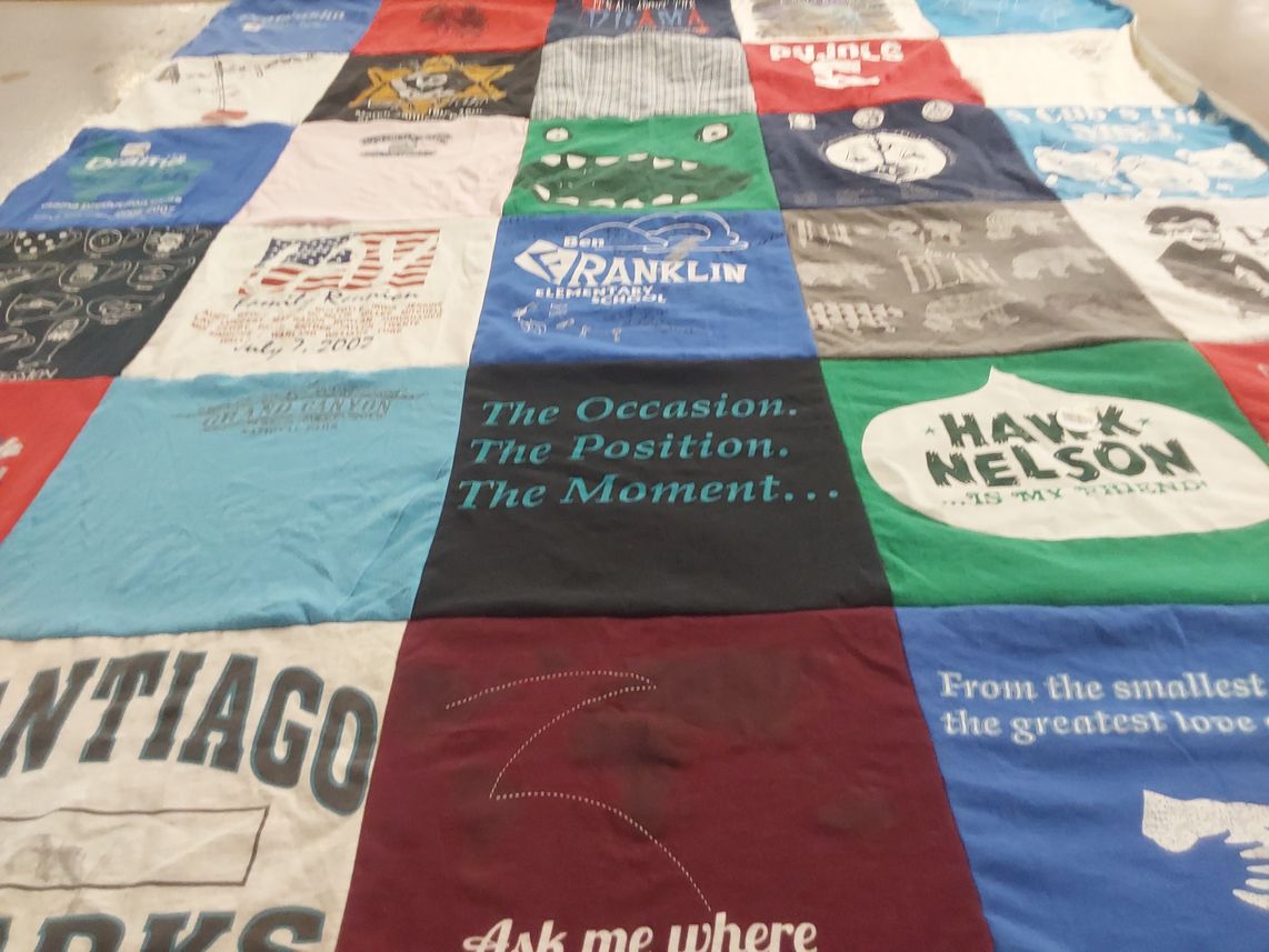 T-shirt quilt from franklin elementary school by Nancy from CA