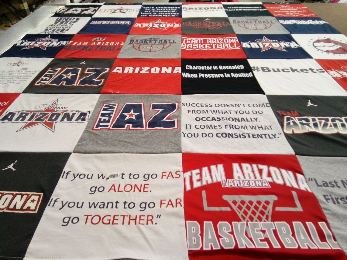 T-shirt quilt featuring arizona basketball by Candice from AZ