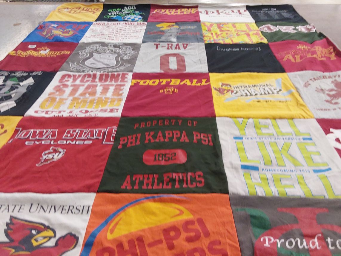 T-shirt quilt featuring iowa state cyclones by Travis from IA