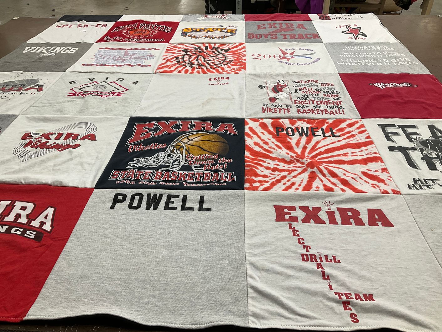 T-shirt quilt featuring exira vikings by casey from TX