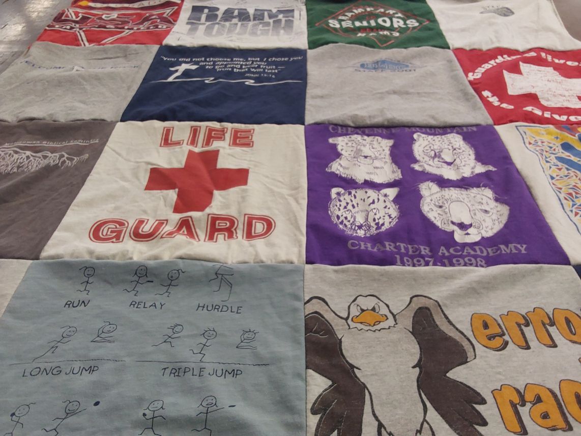 T-shirt quilt from charter academy by Allison from WA