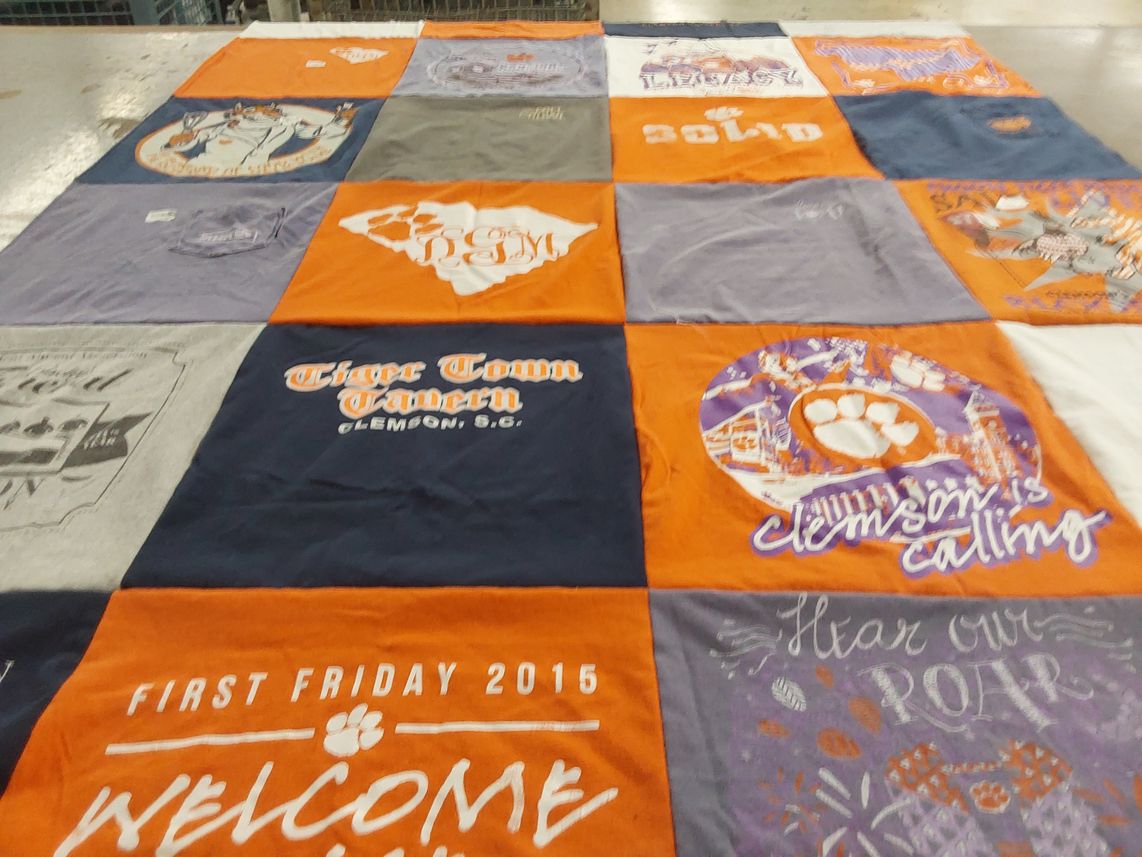 T-shirt quilt from clemson university by MG from OH