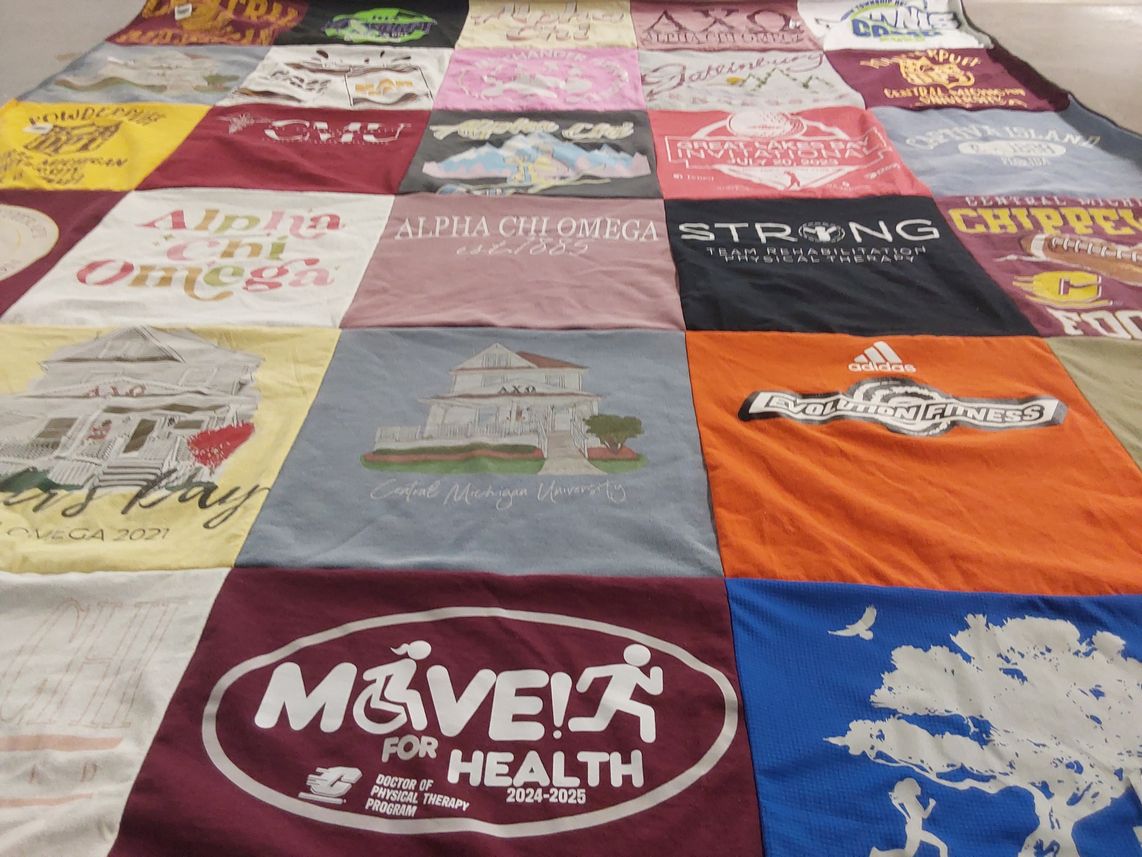 T-shirt quilt from central michigan university by Julie from MI