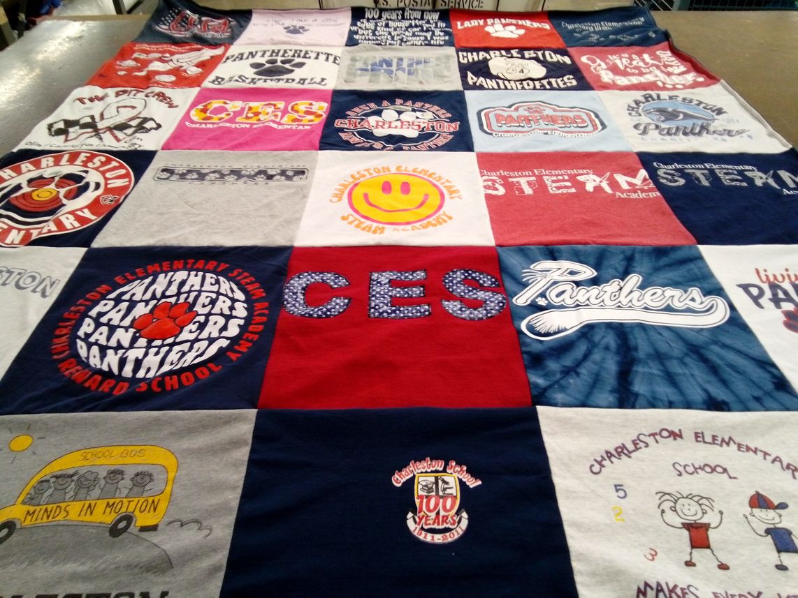T-shirt quilt from charleston elementary school by Karen from TN