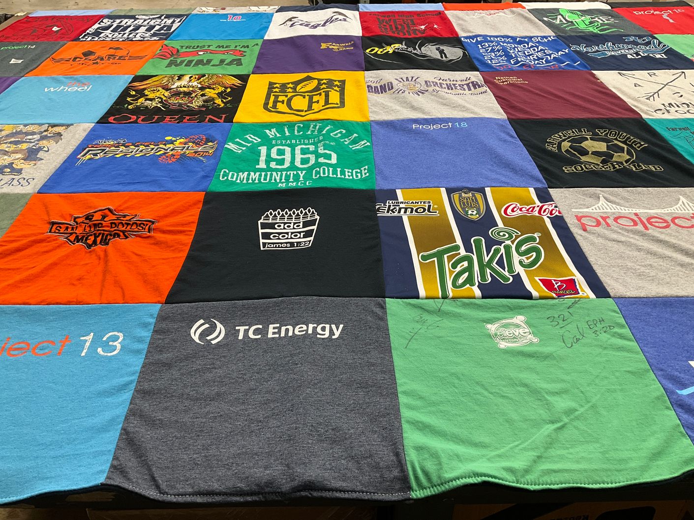 T-shirt quilt featuring soccer by Vikki from OH