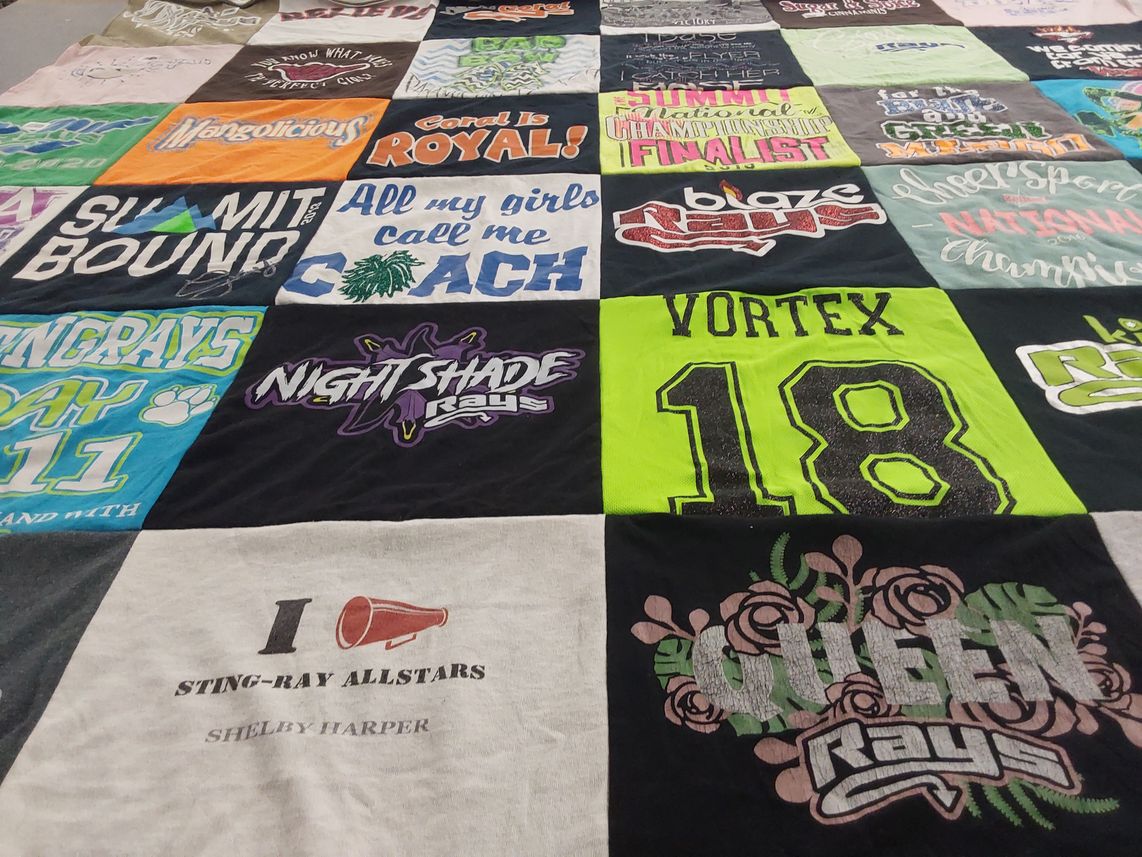 T-shirt quilt featuring sting-ray allstars by Stephanie from GA