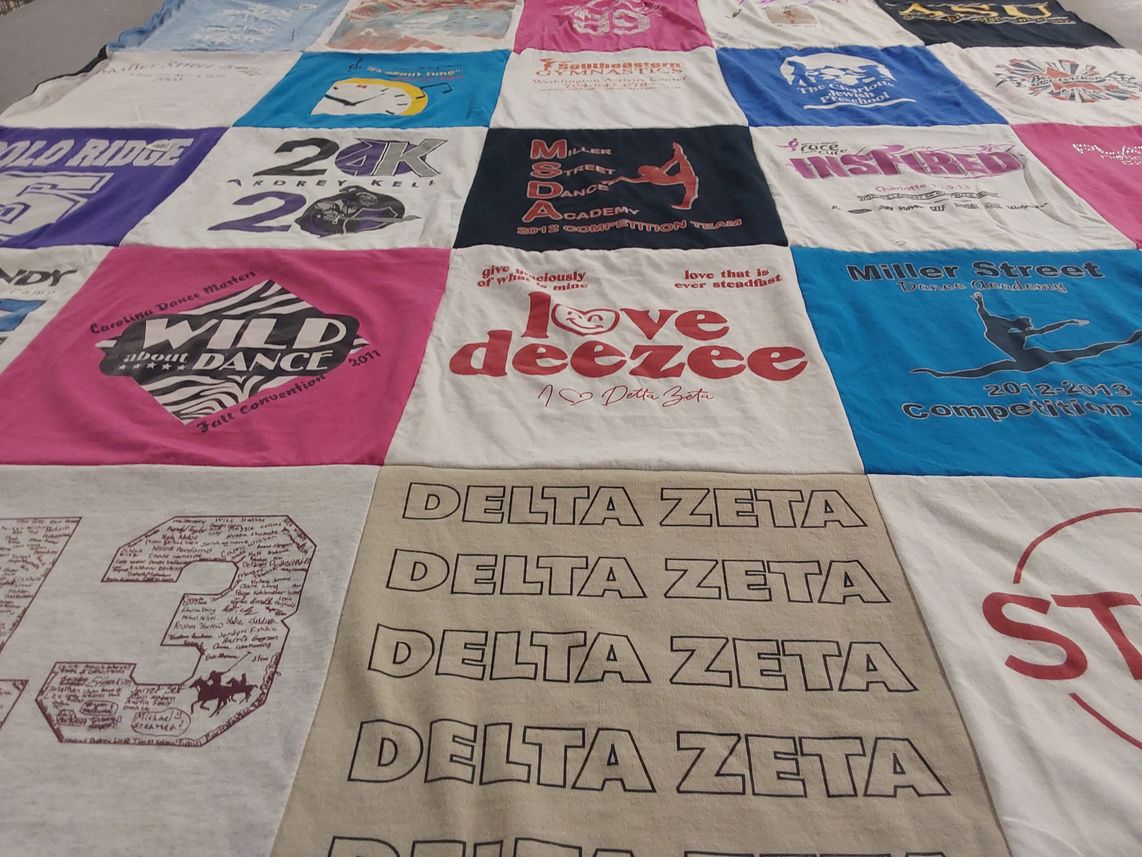 T-shirt quilt with dance themes by Lisa from NC