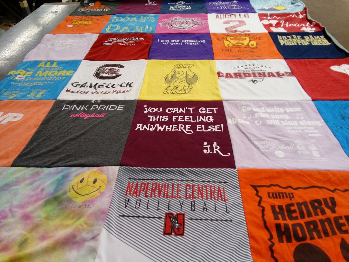 T-shirt quilt from naperville central high school by Lisa from IL