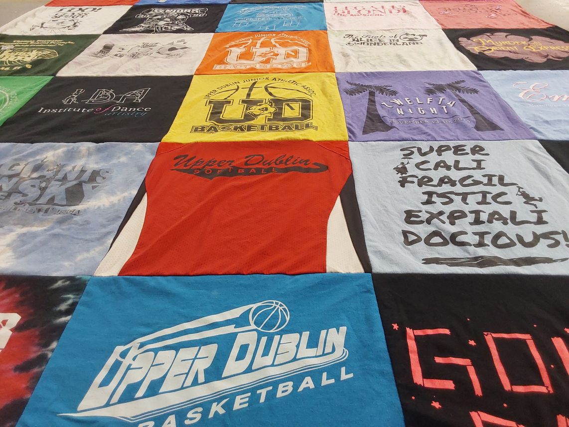 T-shirt quilt featuring upper dublin basketball, upper dublin softball by Rose from PA