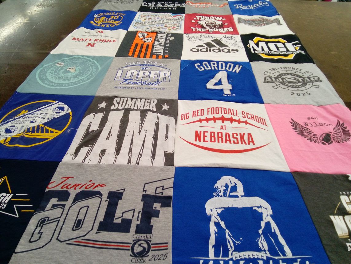 T-shirt quilt featuring loper football by Carrie from NE