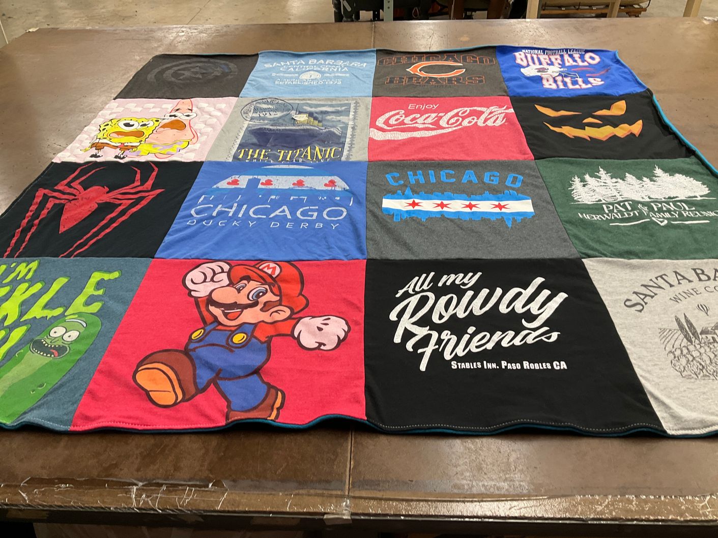 T-shirt quilt featuring chicago bears, buffalo bills by Petar from IL