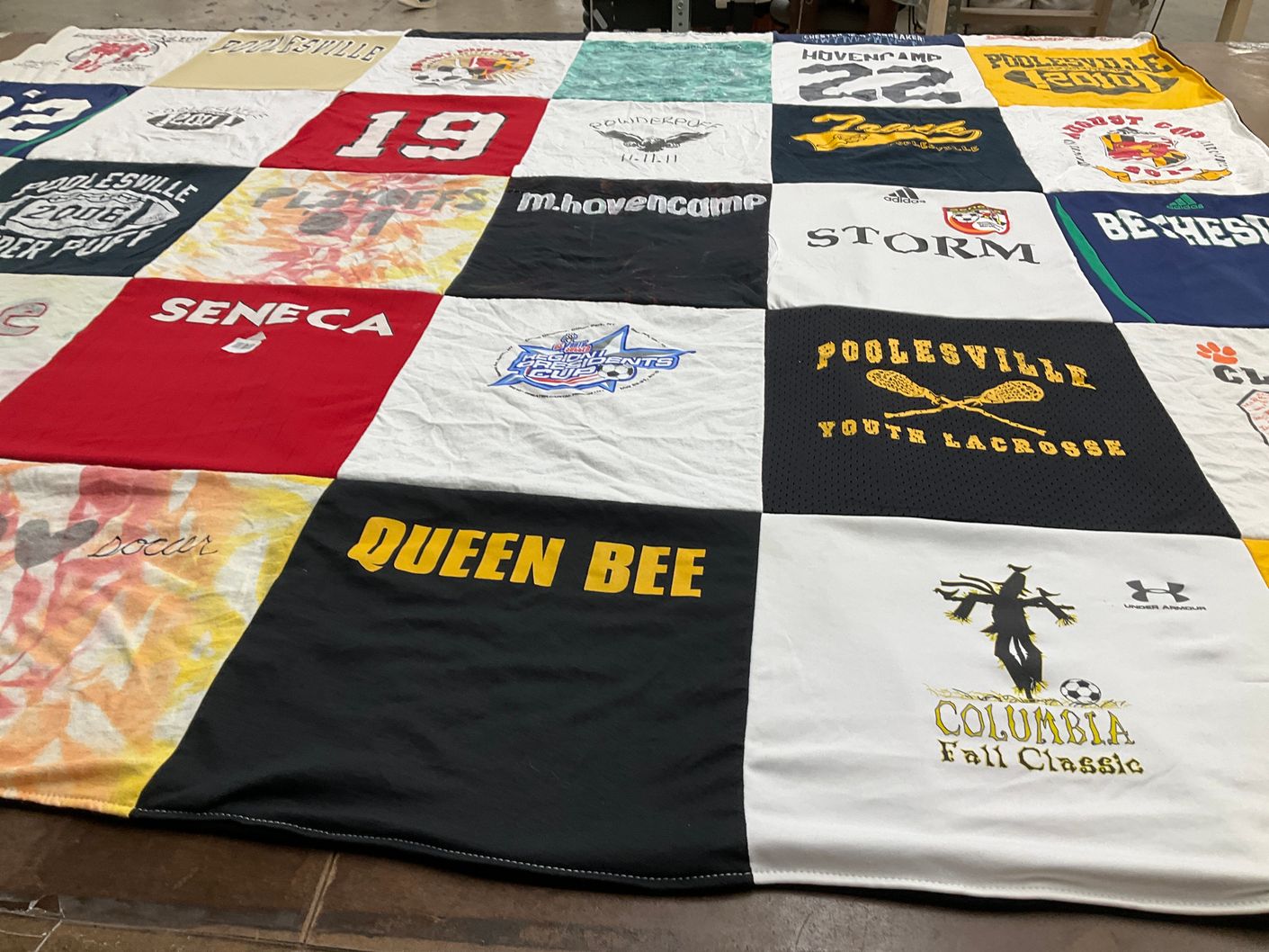 T-shirt quilt from poolesville high school by Jennifer from MD
