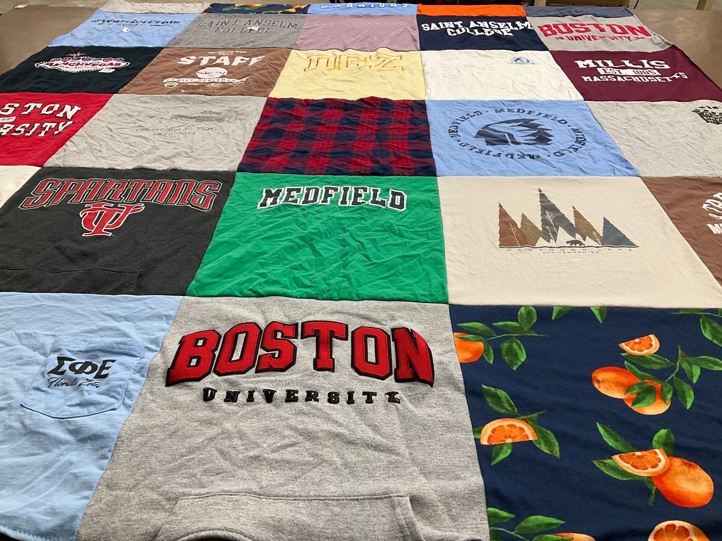 T-shirt quilt featuring spartans by Delia from MA