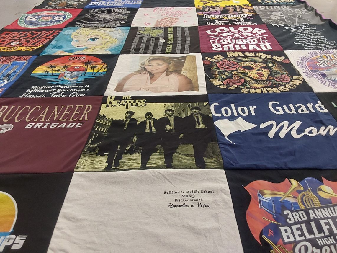 T-shirt quilt from belleflower middle school by Antonio from CA
