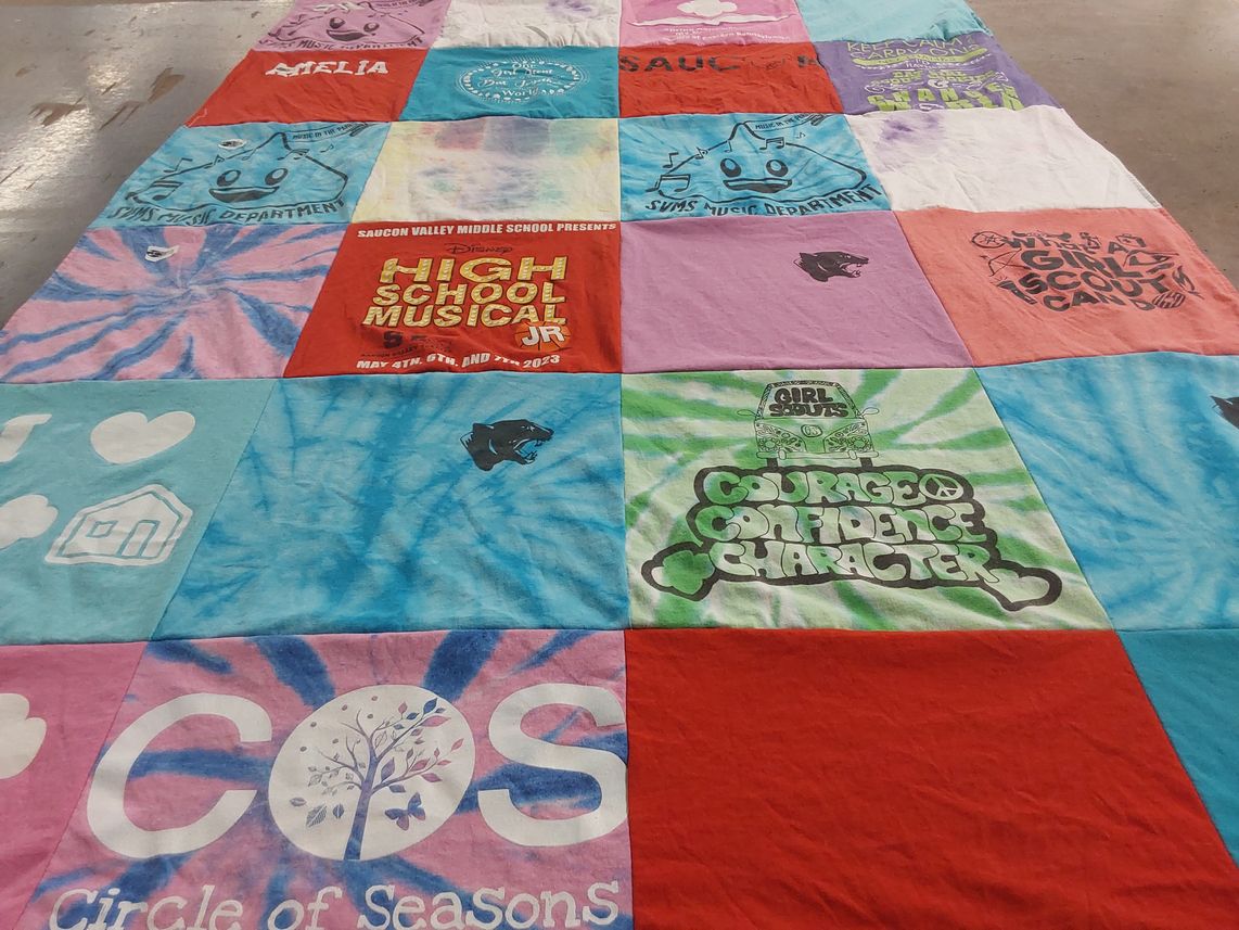 T-shirt quilt from saucon valley middle school by Carissa from PA