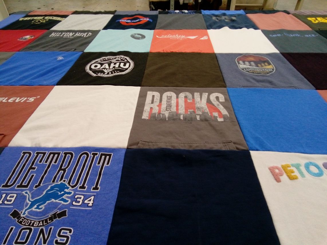 T-shirt quilt featuring detroit lions by Melissa from MI