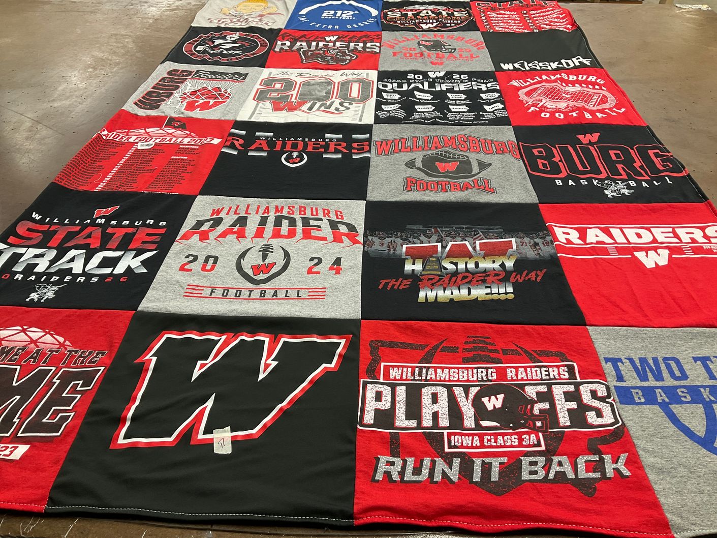 T-shirt quilt featuring williamsburg raiders by Danielle from IA