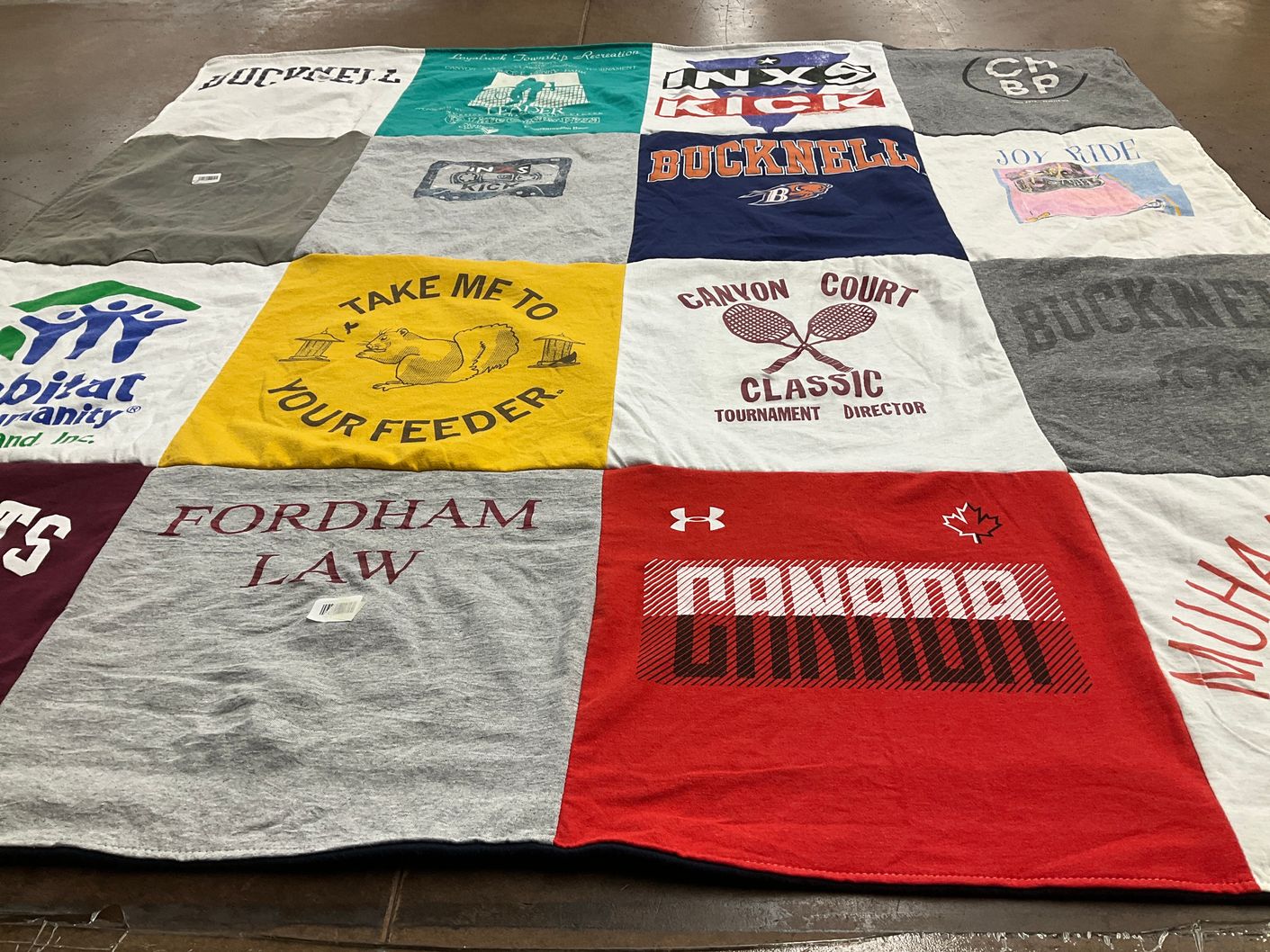 T-shirt quilt from bucknell university, fordham university by Patrick from NJ