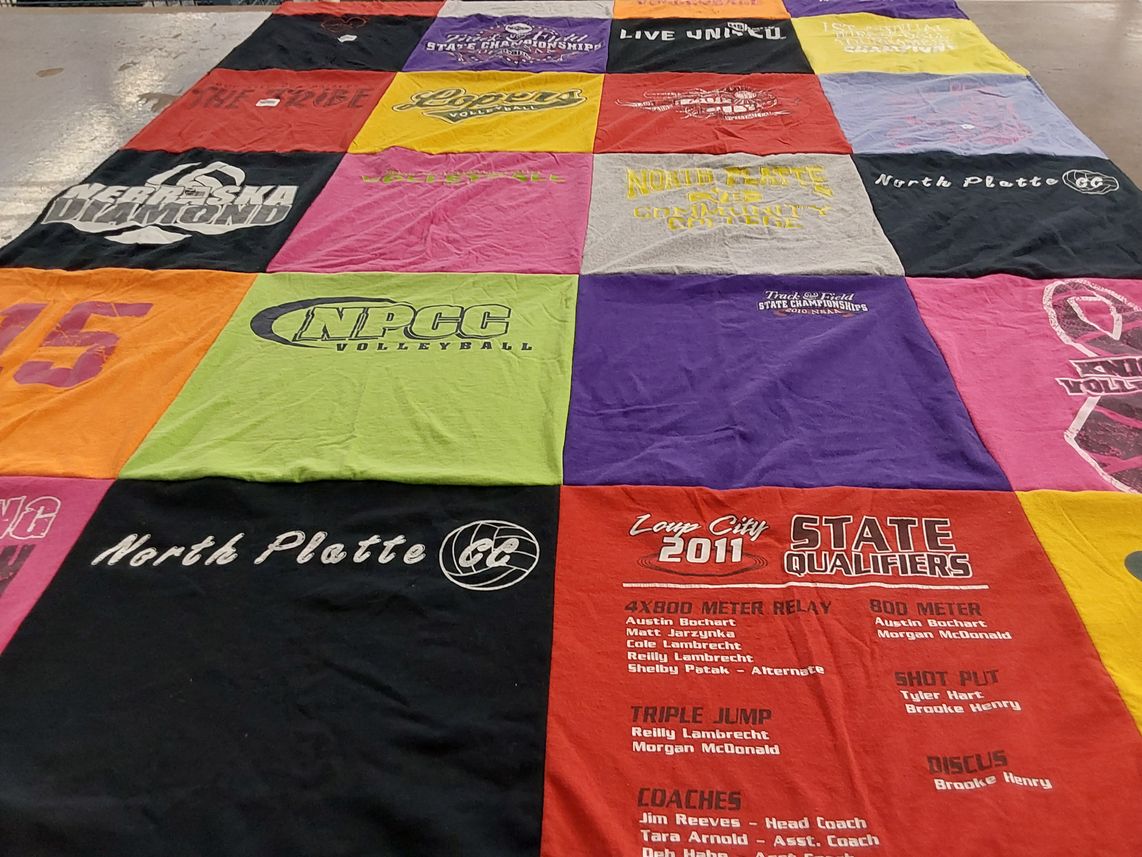 T-shirt quilt from north platte community college by Matthew from NE