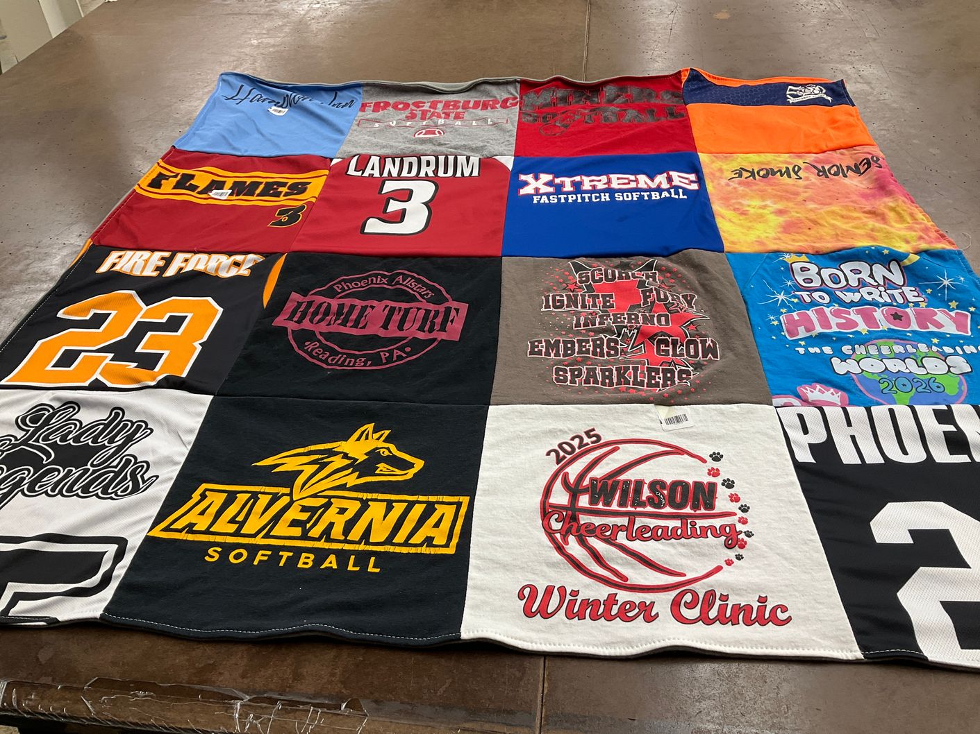 T-shirt quilt from alvernia university by Danielle from PA