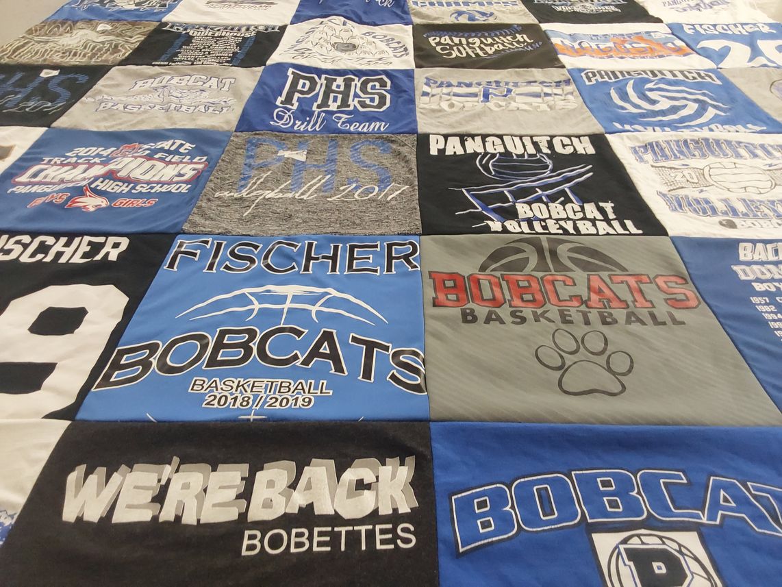T-shirt quilt featuring panguitch bobcats basketball, panguitch bobcats volleyball by Drew from UT