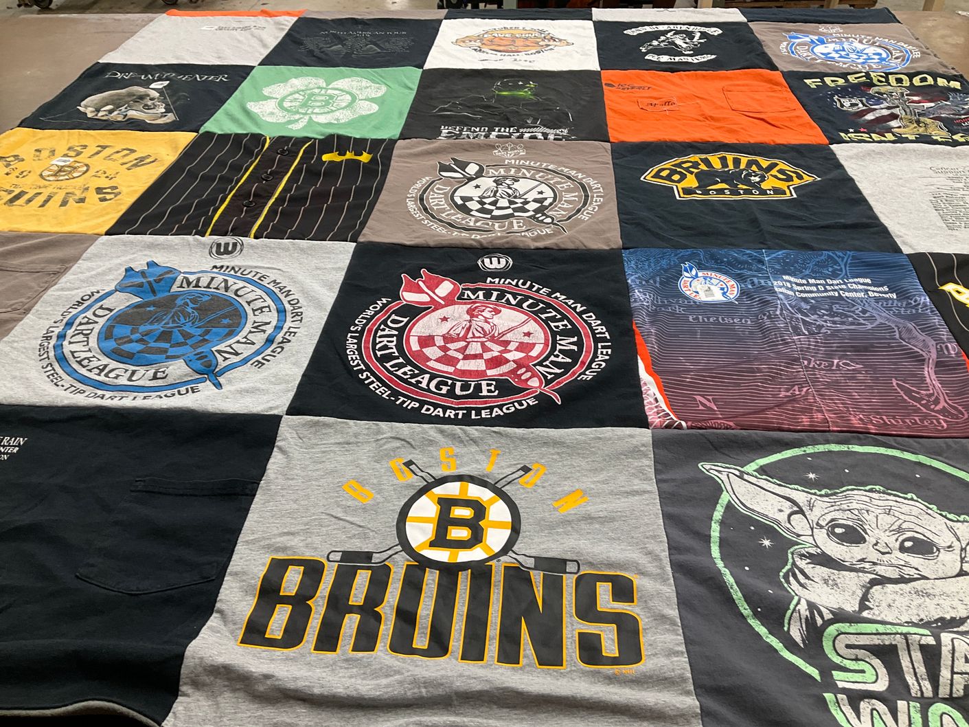 T-shirt quilt featuring boston bruins by Grace from MA