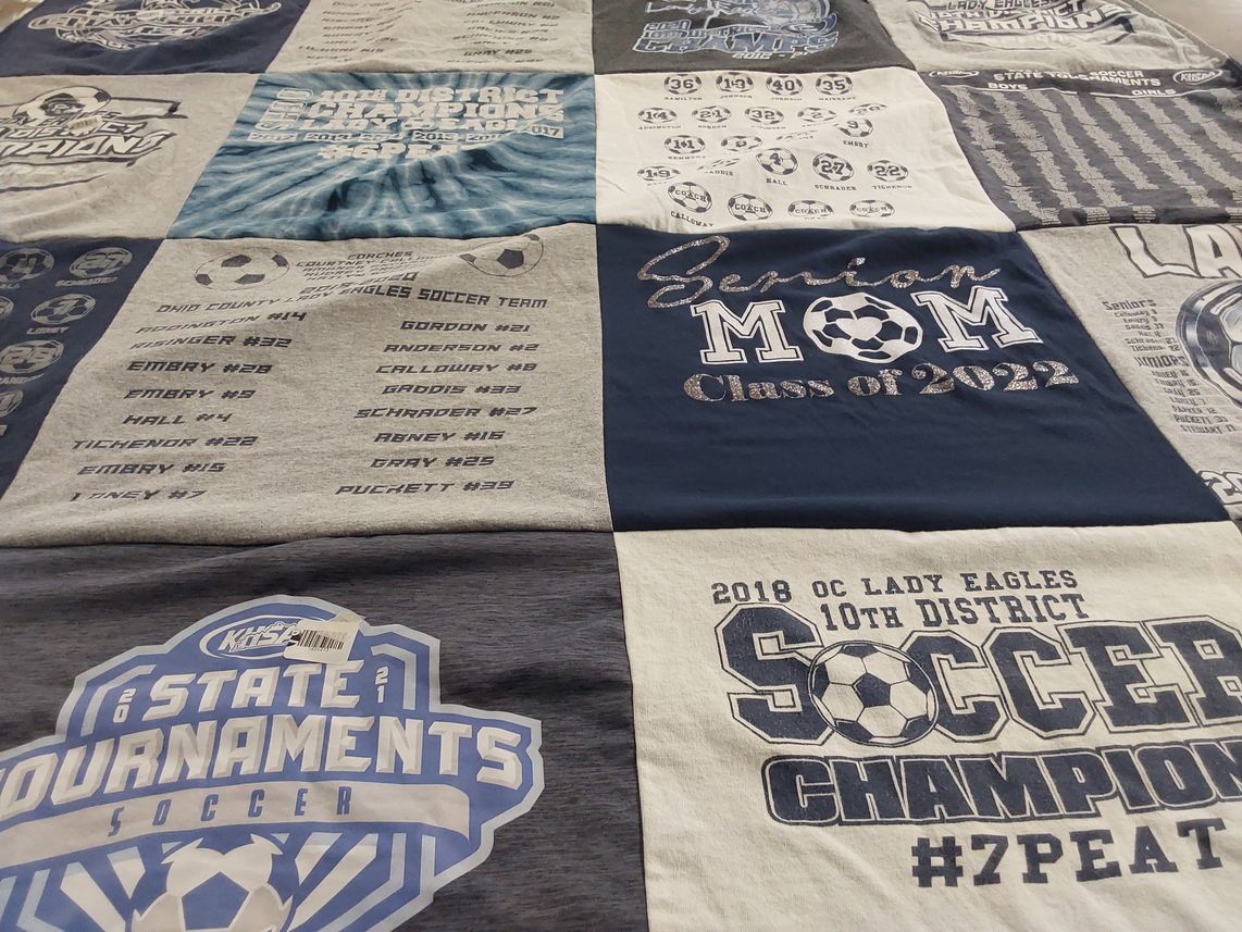 T-shirt quilt featuring oc lady eagles by Jennifer from KY