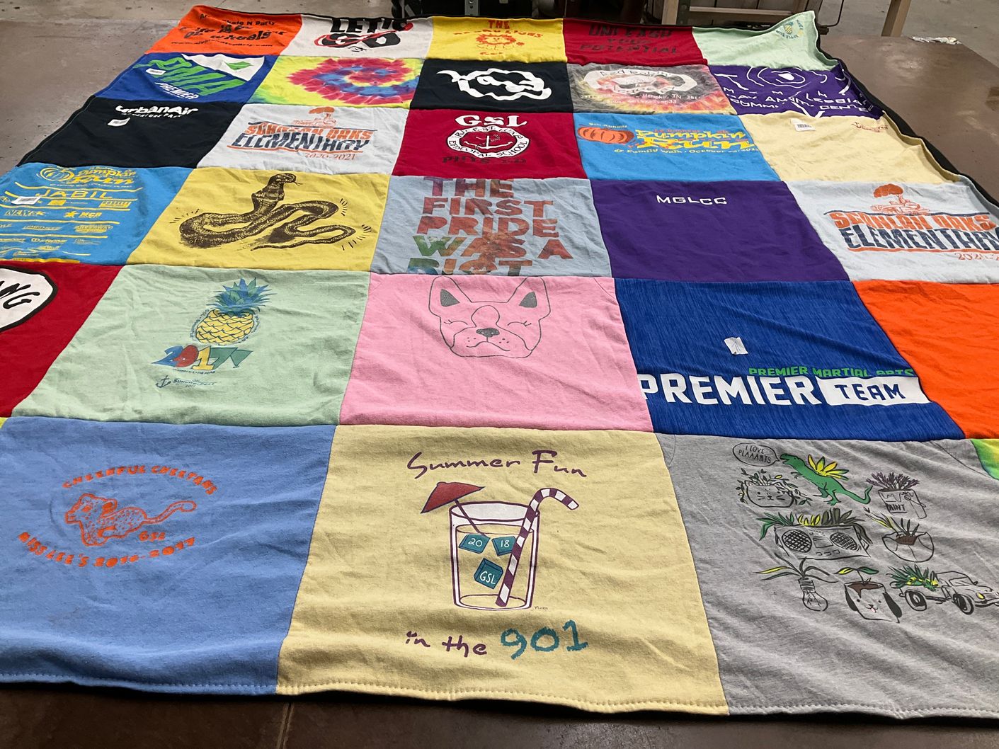 T-shirt quilt from clement elementary school by Curtis from CO