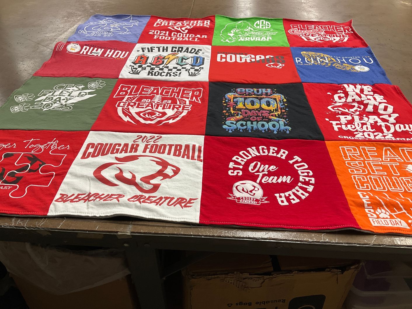 T-shirt quilt featuring cougar football by Erika from TX