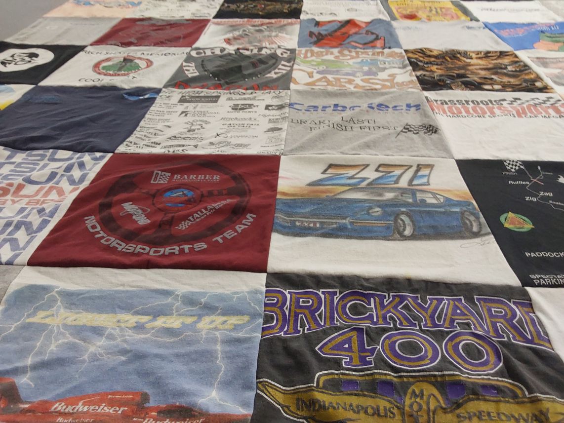 T-shirt quilt with racing themes by william from FL