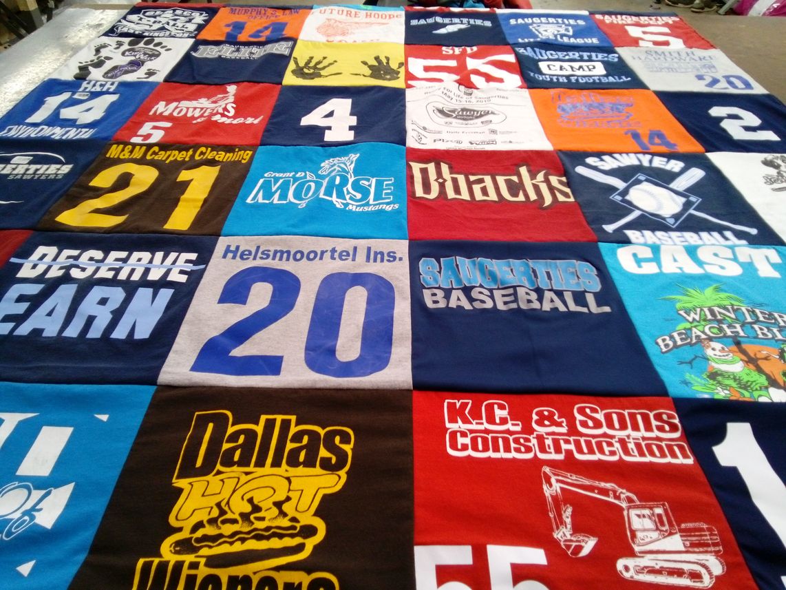 T-shirt quilt featuring saugerties baseball, saugerties little league by Michelle from FL