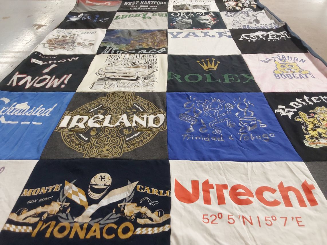 T-shirt quilt featuring bobcats by S. from CT