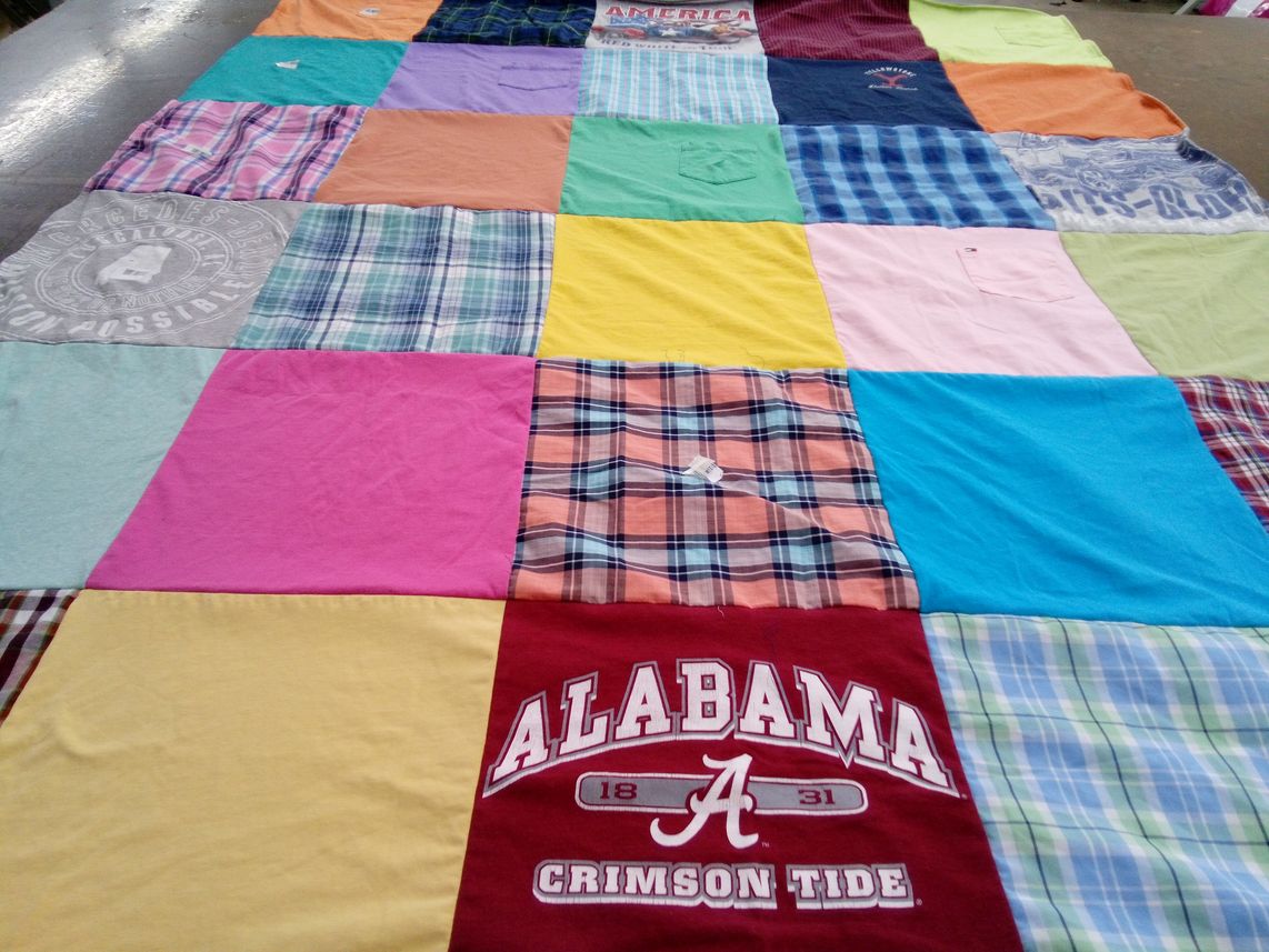T-shirt quilt featuring university of alabama crimson tide by Vickie from AL