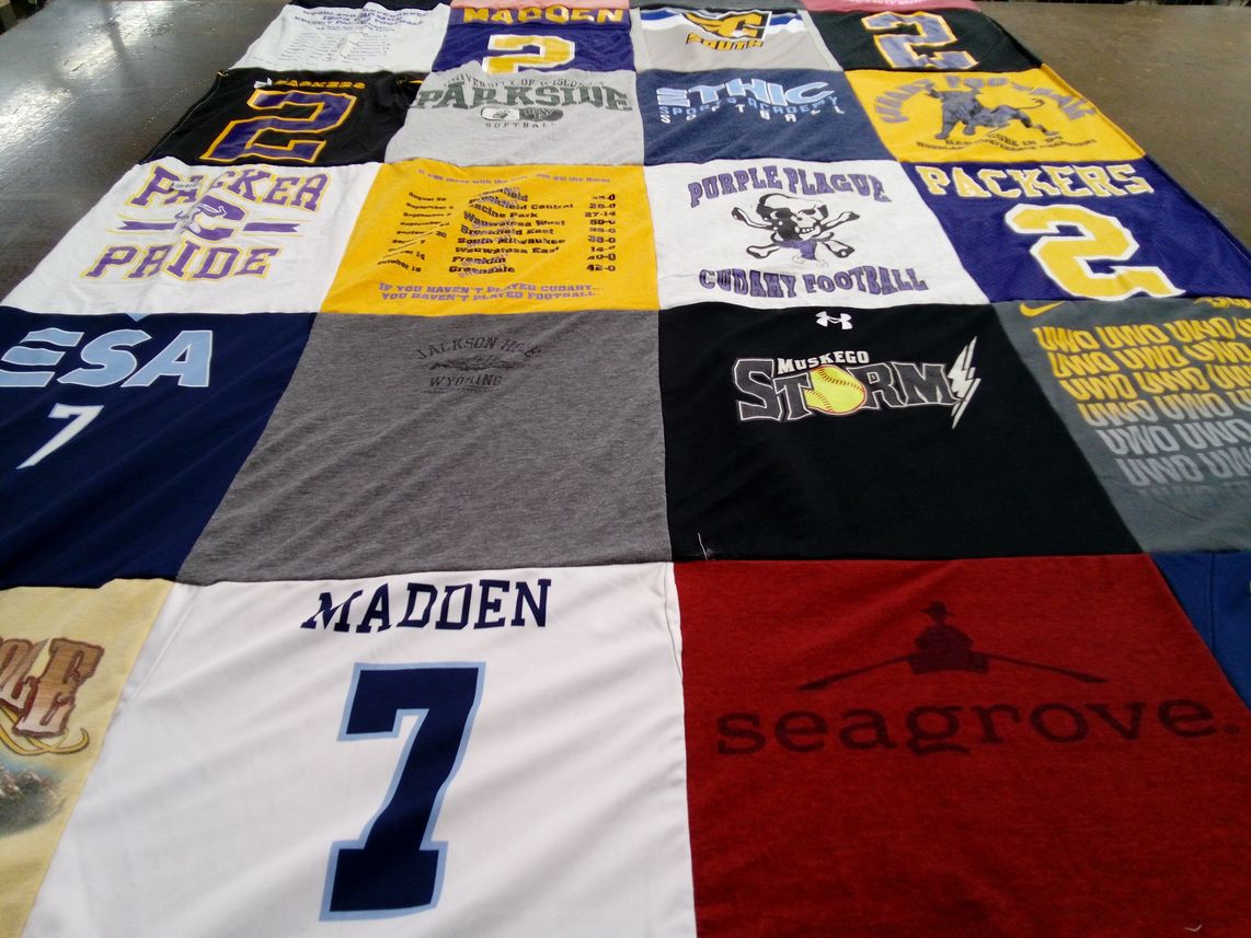 T-shirt quilt featuring parker high school, muskego high school by Katrina from WI