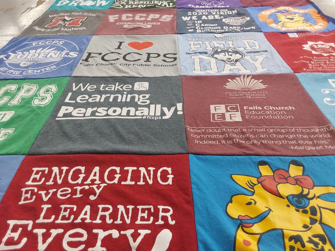 T-shirt quilt from falls church city public schools by Marybeth from VA