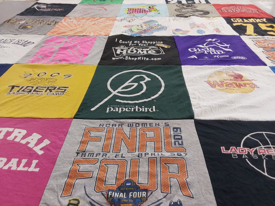 T-shirt quilt featuring lady red basketball by Dan from NJ