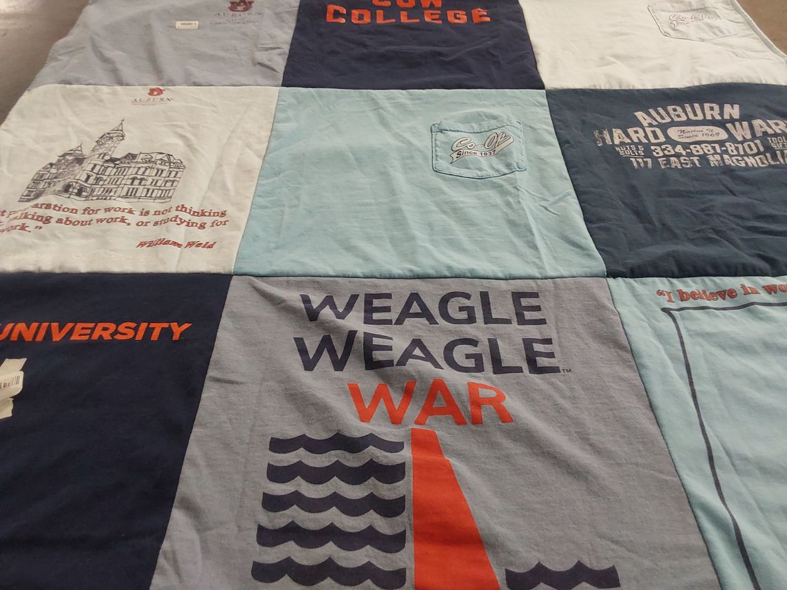 T-shirt quilt from auburn university by Audrey from AL