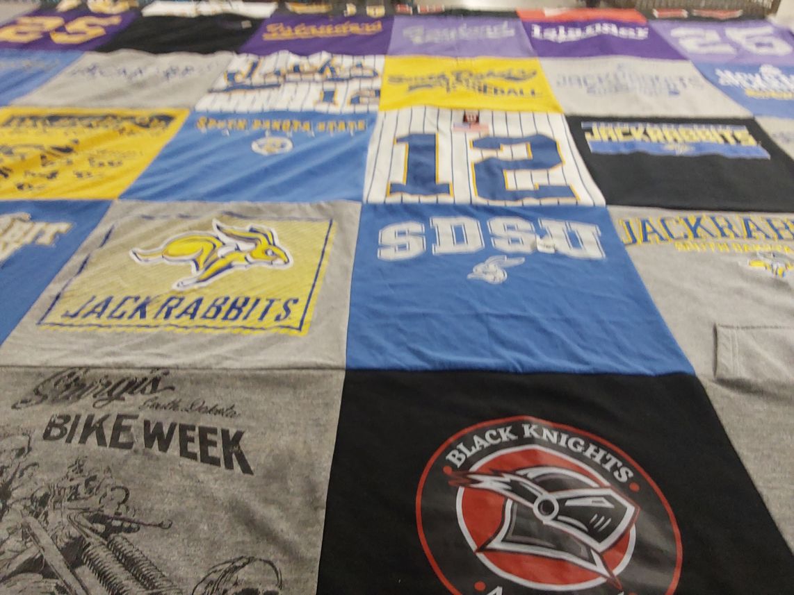 T-shirt quilt from south dakota state university by Lyndsey from TX