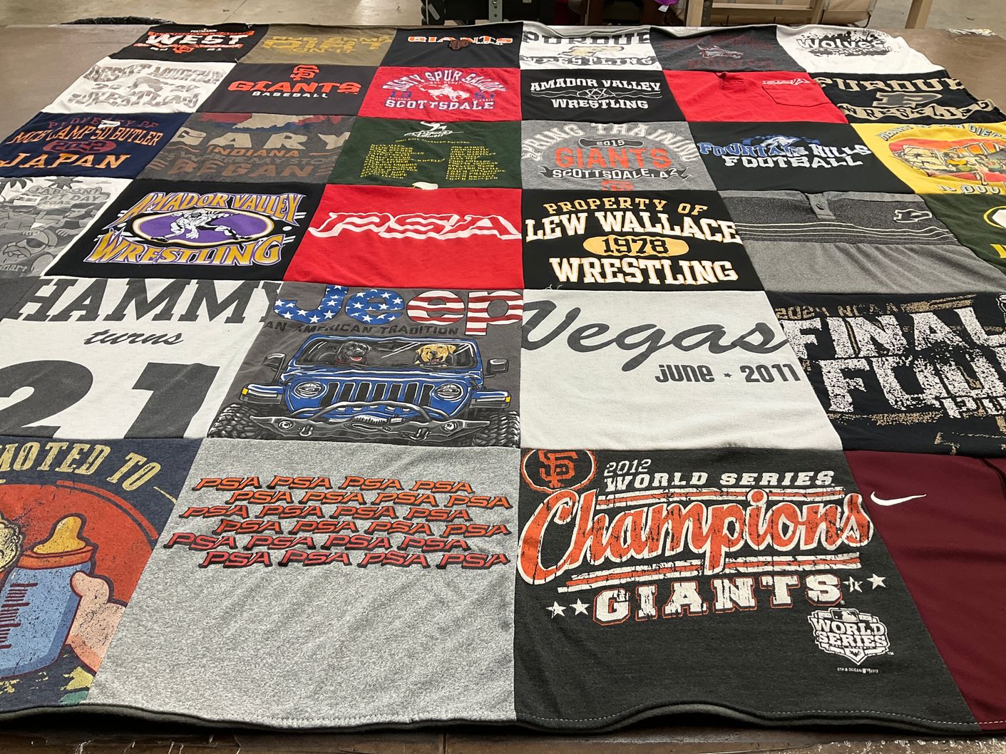 T-shirt quilt featuring san francisco giants, scottsdale football by Mark from AZ