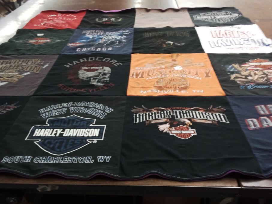 T-shirt quilt with motorcycles themes by Deavon from MD
