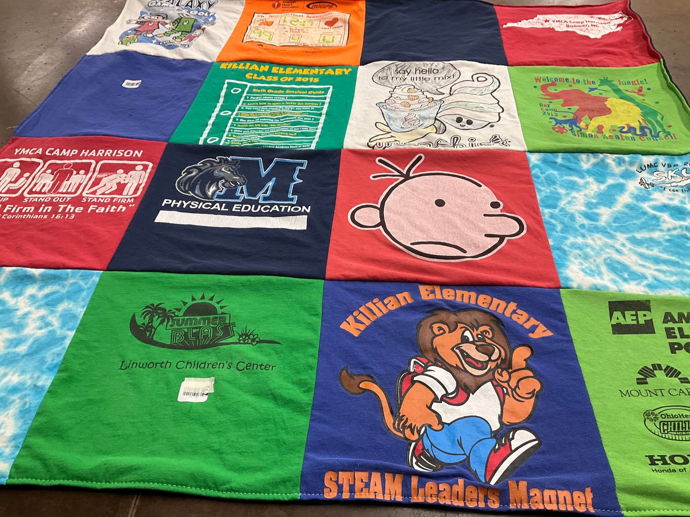 T-shirt quilt from killian elementary school by Danielle from SC