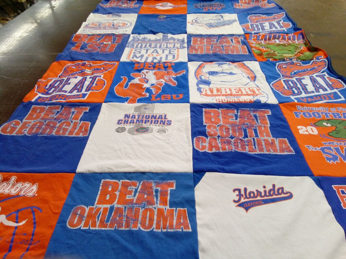 T-shirt quilt featuring florida gators by Allie from FL
