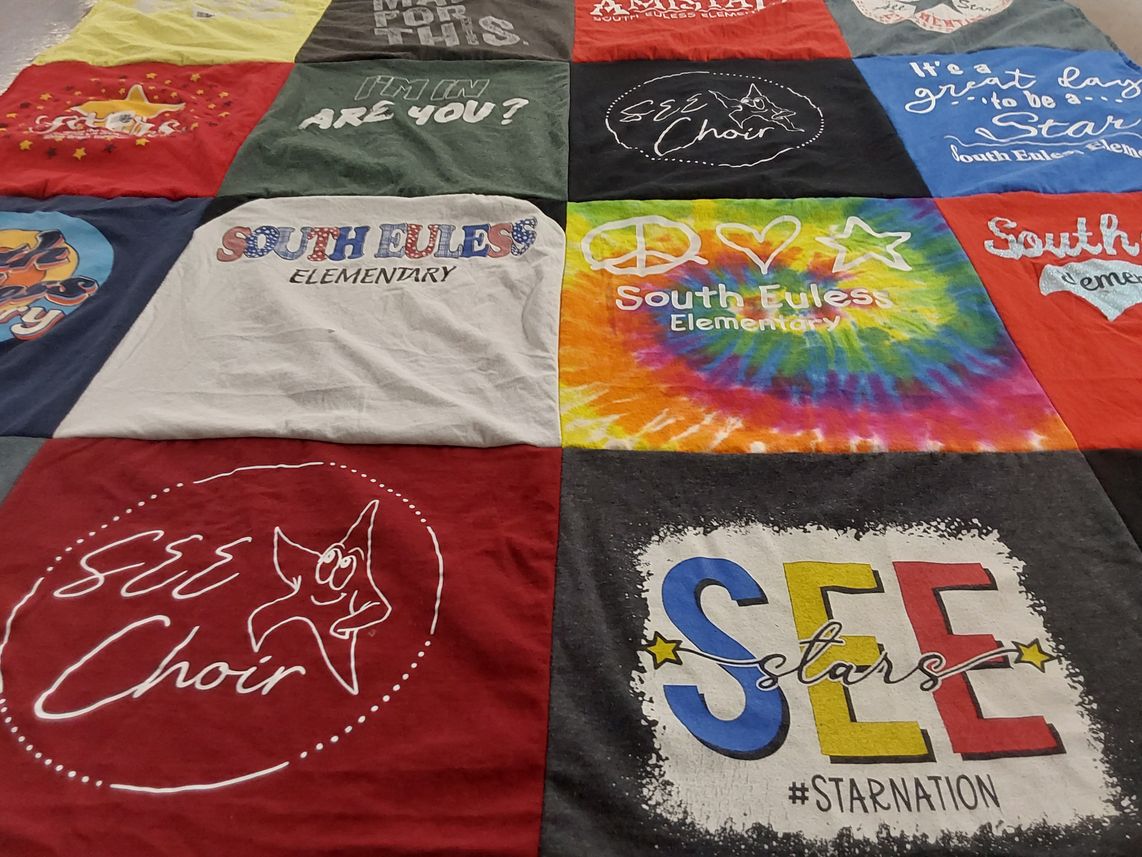 T-shirt quilt from south eules elementary by Ashley from TX