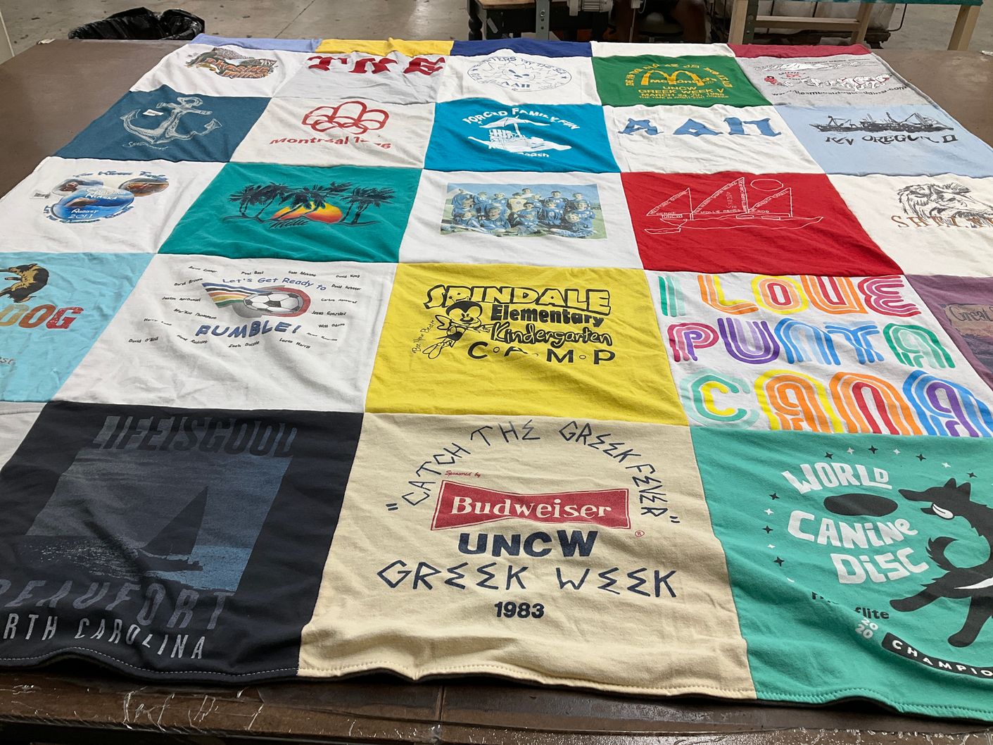 T-shirt quilt from spindle elementary school by Angel from NC