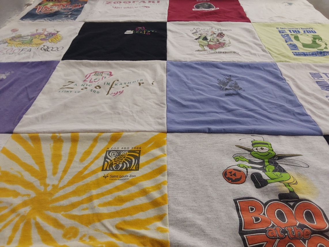 T-shirt quilt with zoos, animals themes by Tammy from MO