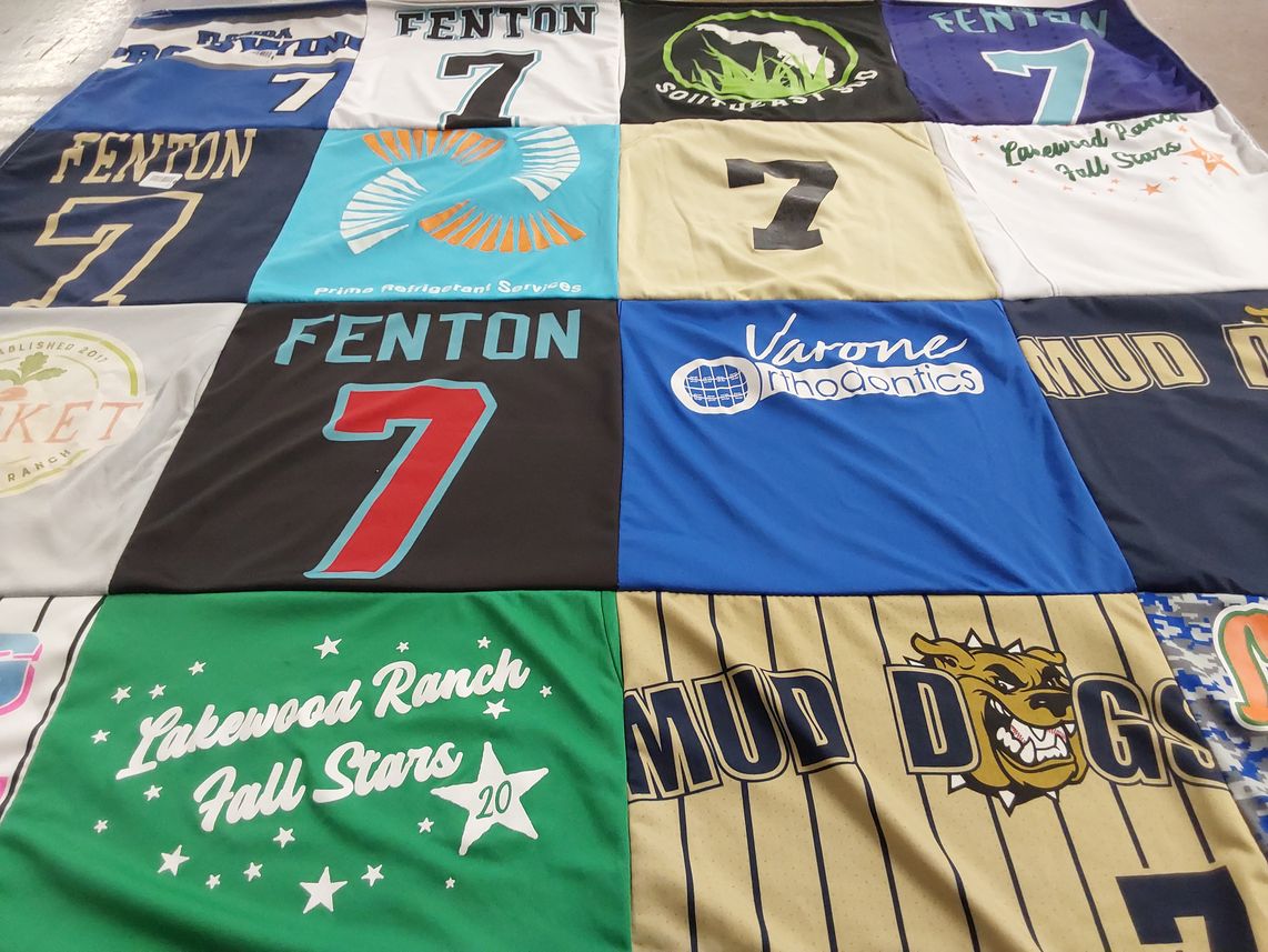 T-shirt quilt featuring fenton, lakewood ranch fall stars by Mark from FL