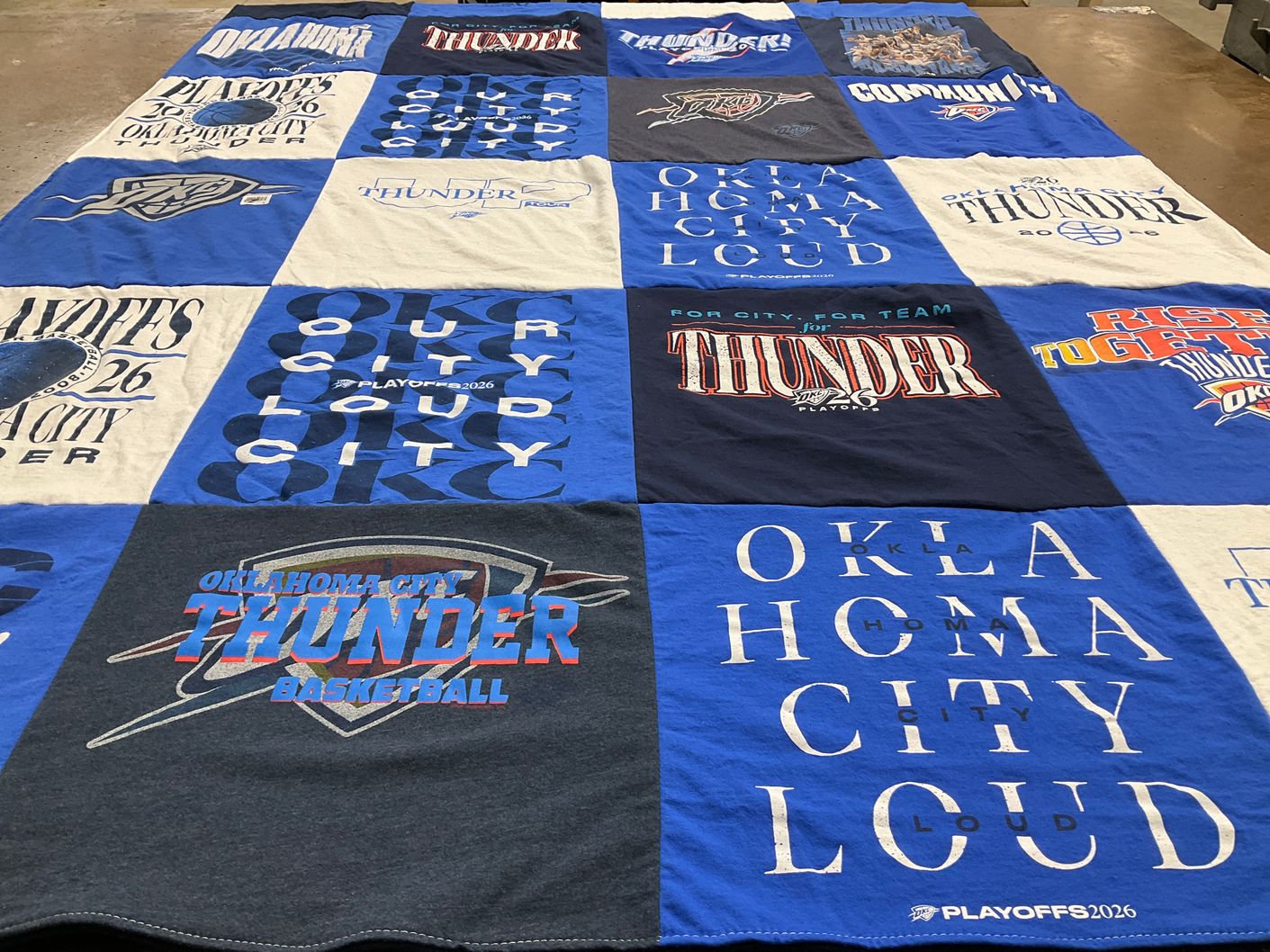T-shirt quilt featuring oklahoma city thunder basketball by Loida from OK
